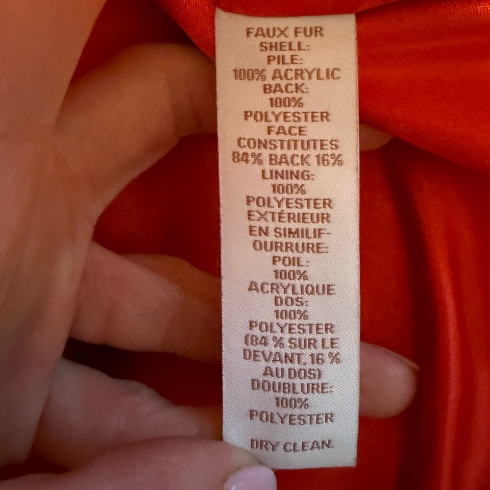 [SCRIPTED] Tiered Faux Fur Jacket in Brilliant Poppy - Picture 10 of 12
